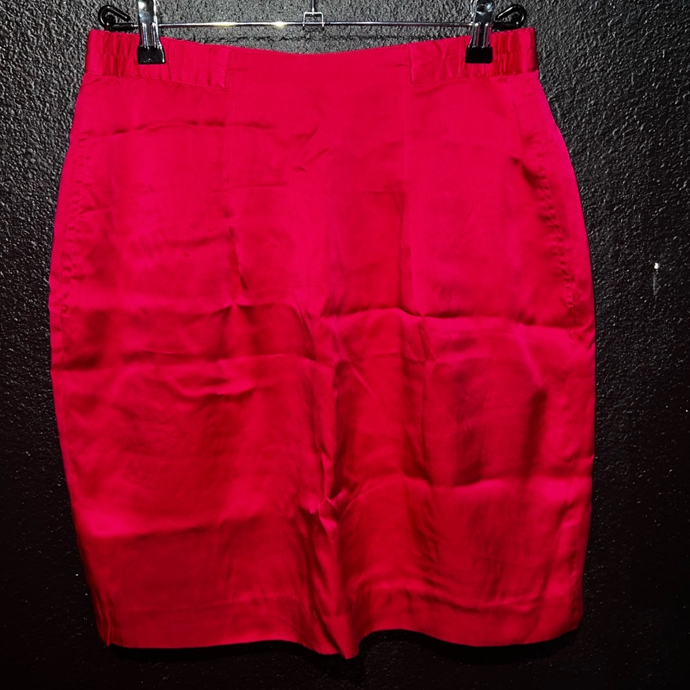 Gary Fabrikant Fuchsia Silk Pencil Skirt